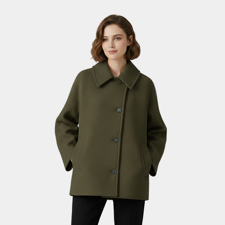 Thalia | Women's Collared Button Front Coat