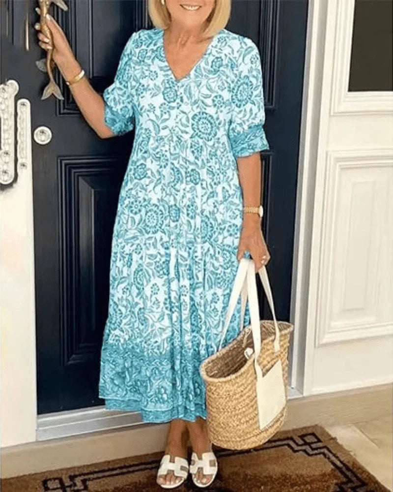 Elaine | Floral Tiered Midi Dress