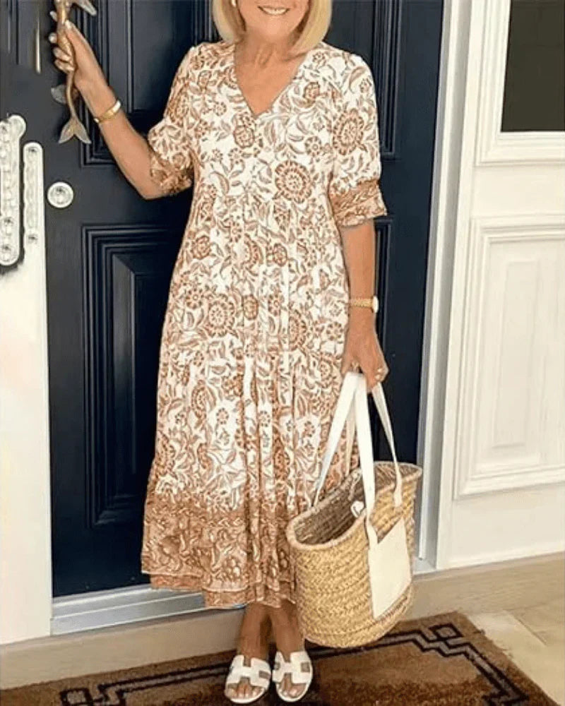 Elaine | Floral Tiered Midi Dress