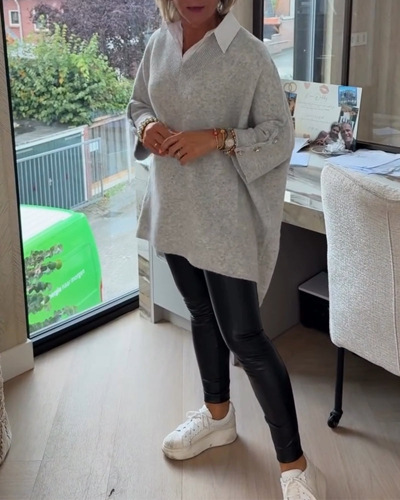 Vesperine | Women's Oversized Long Sleeve Tunic Top