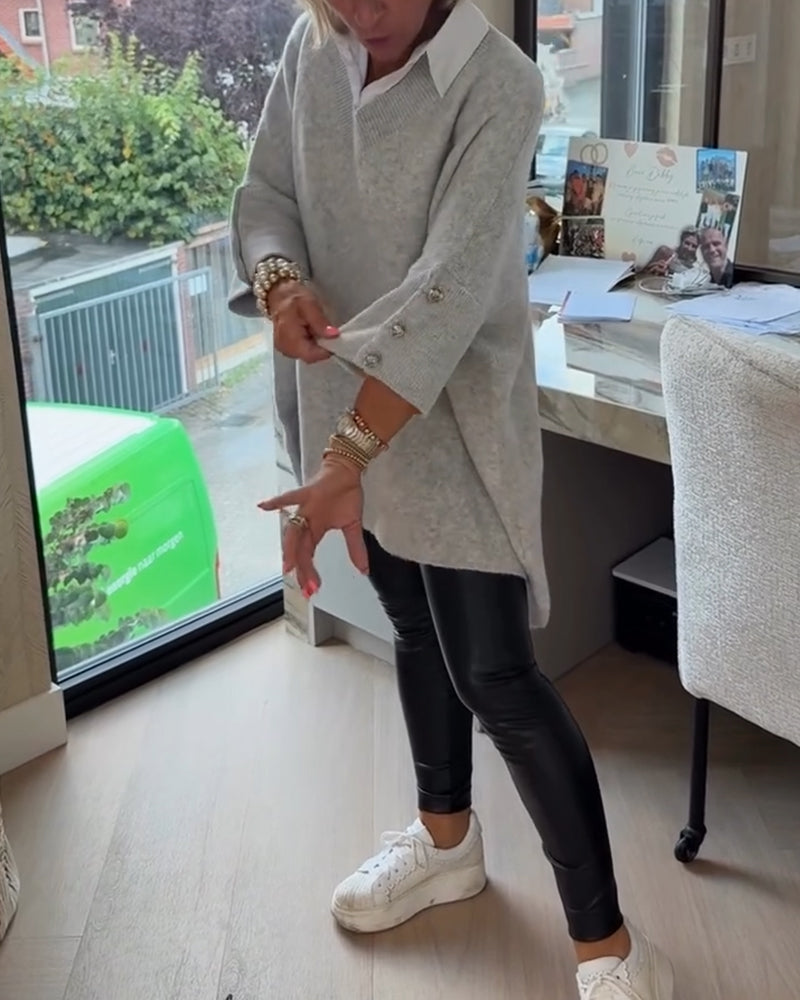 Vesperine | Women's Oversized Long Sleeve Tunic Top