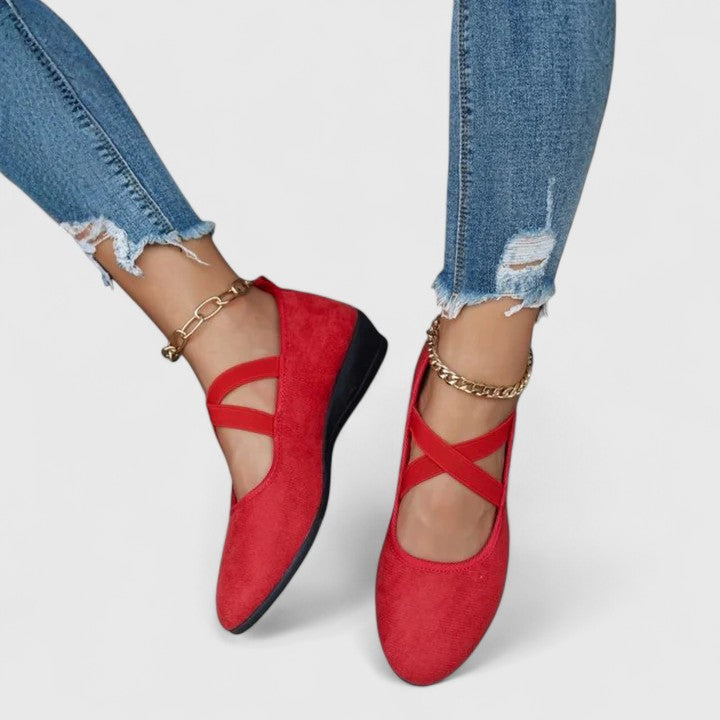 Vivienne | Women's Cross Strap Mary Jane Flat Shoes