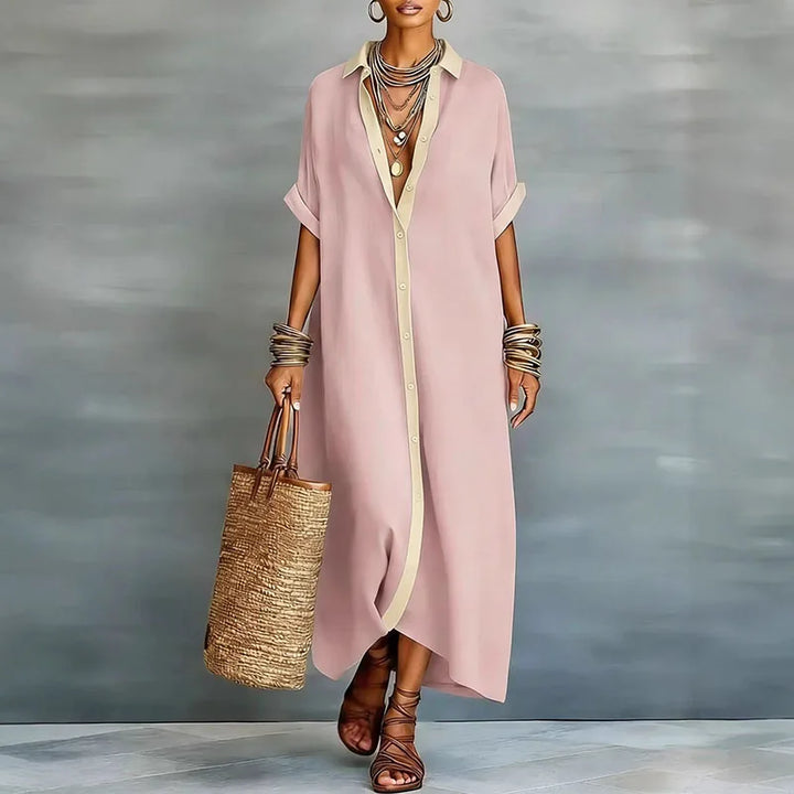 Willa | Women's Button Front Maxi Shirt Dress